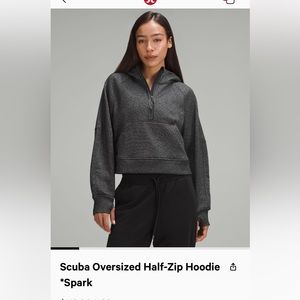 Lululemon Scuba Oversized Half-zip Hoodie  *Spark Black/silver M/L NWT
